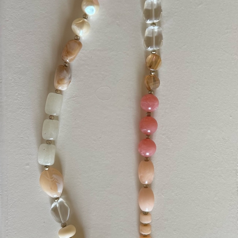 LOFT Peach, Cream and Clear Multi-Strand Bead Necklace - Picture 3 of 5